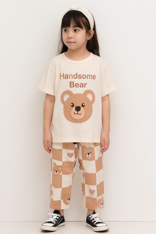 Cute Handsome Bear Printed Nightwear & Casual Wear