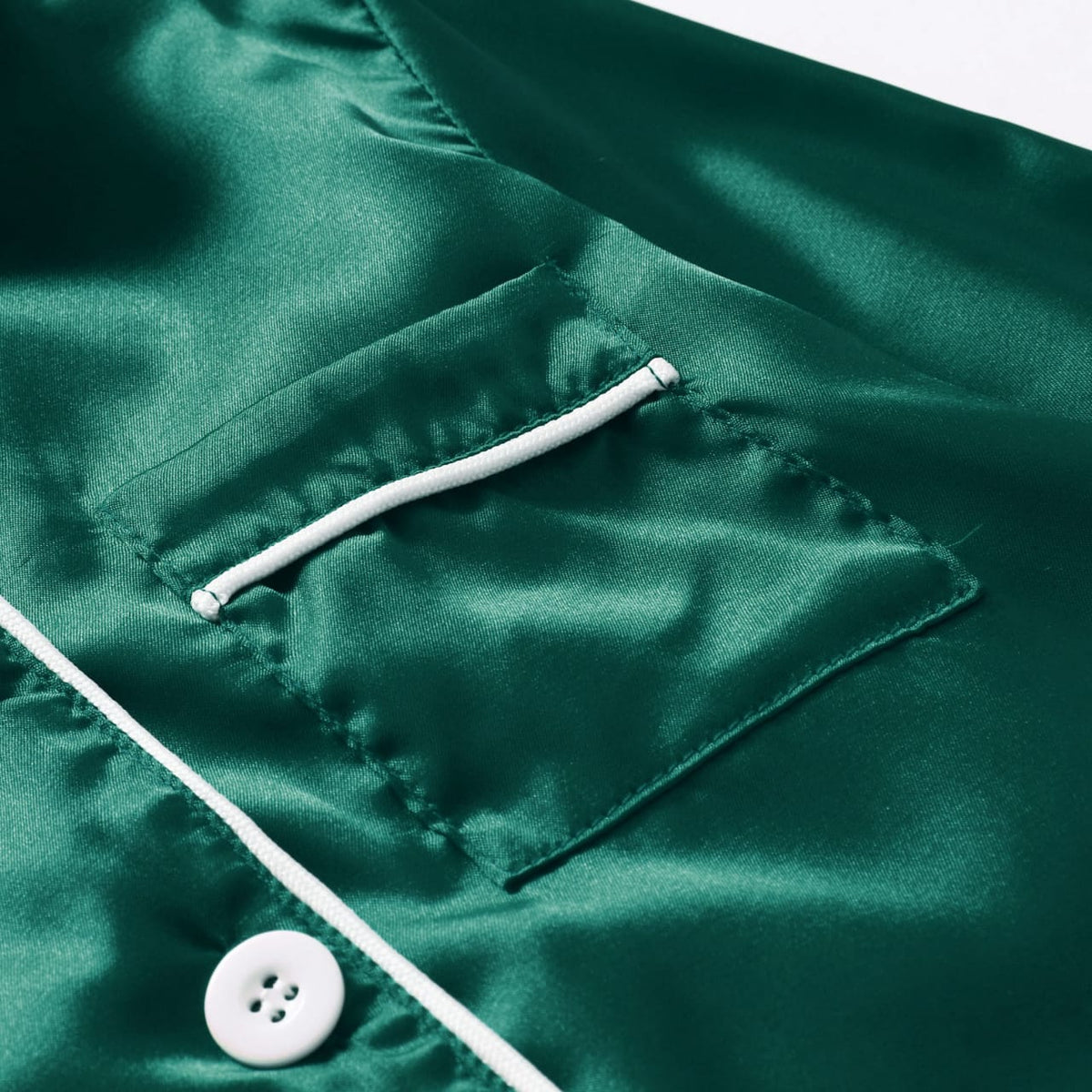 Dark Green Nighty Finely Stitched Silk Satin Pajama Set – Luxurious Nightwear for couple