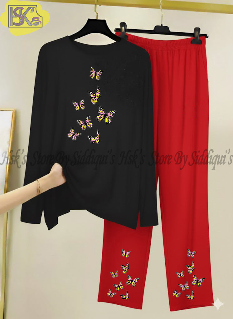 Little Butterfly Printed Full Sleeves Long Wear Dress