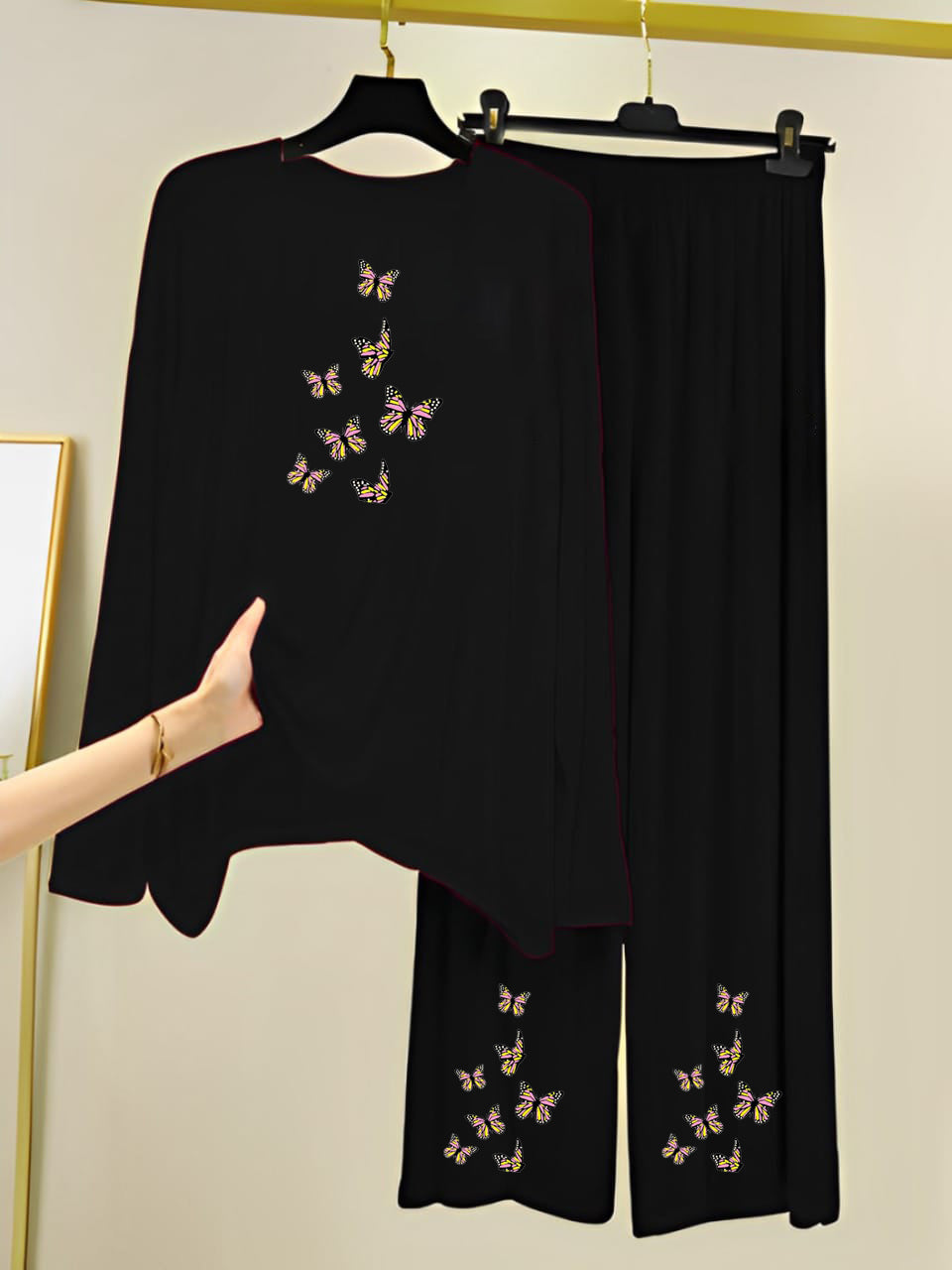 Little Butterfly Printed Full Sleeves Long Wear Dress