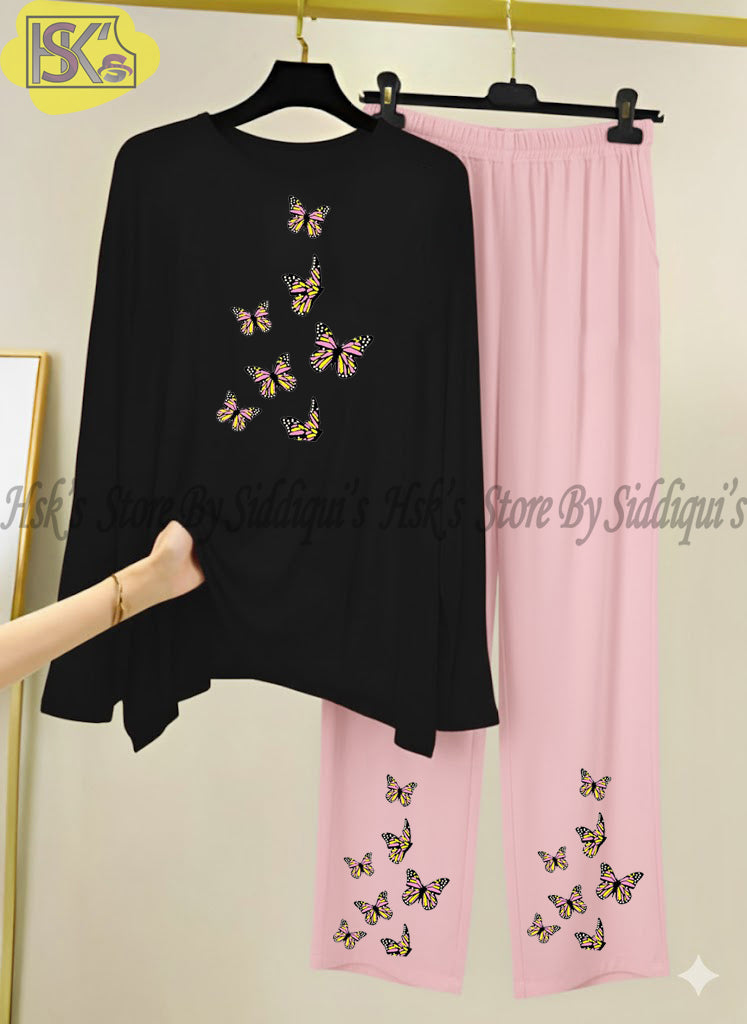 Little Butterfly Printed Full Sleeves Long Wear Dress