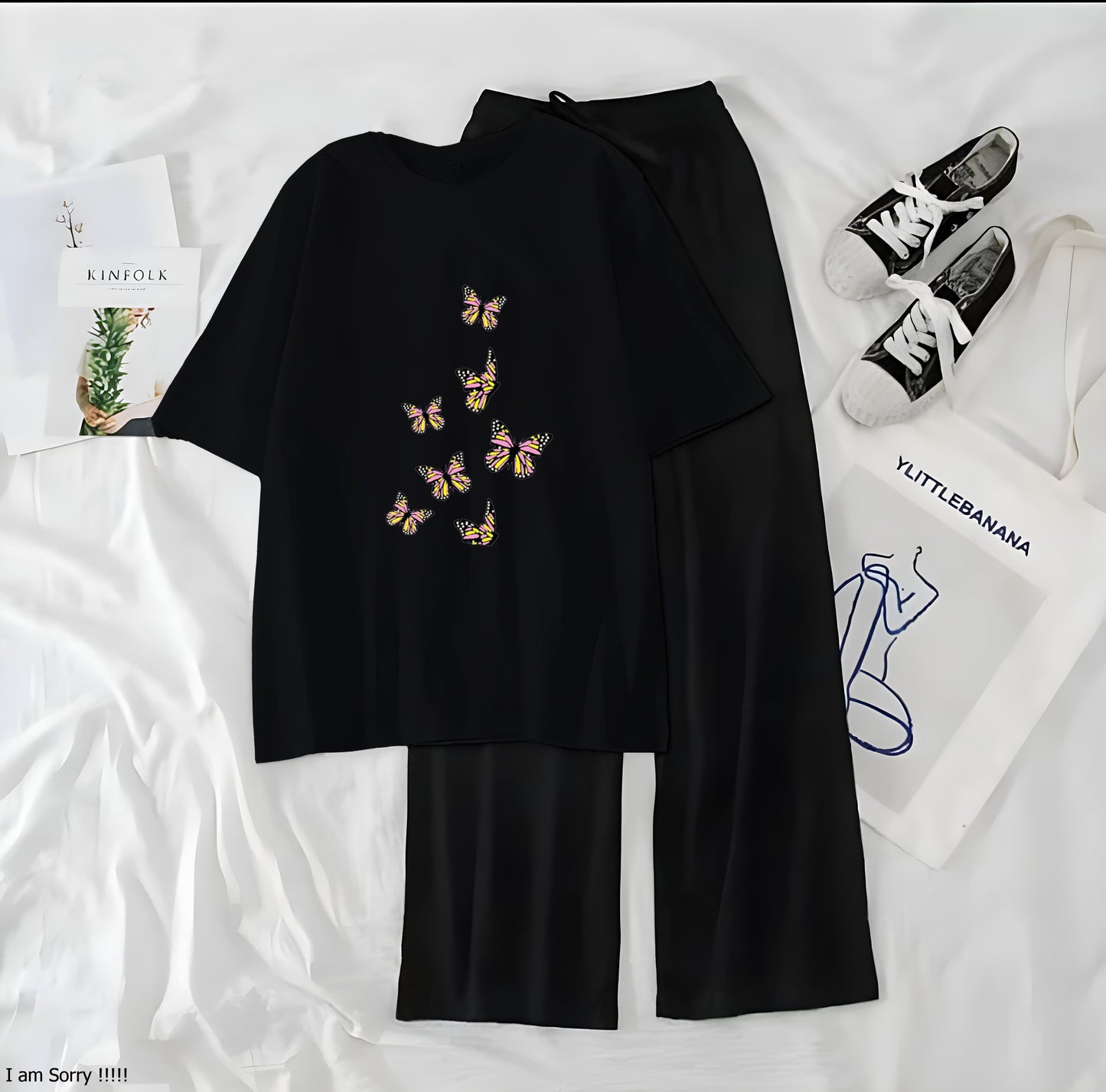 7 Little Butterfly Printed Night Wear Casual Dress