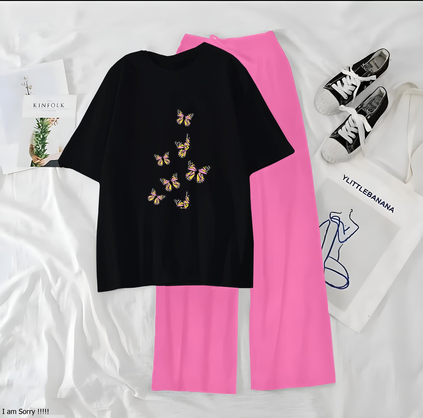 7 Little Butterfly Printed Night Wear Casual Dress