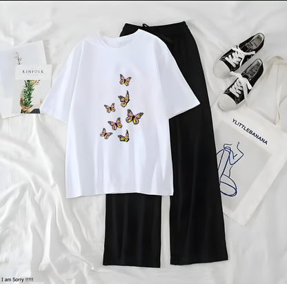 7 Little Butterfly Printed Night Wear Casual Dress
