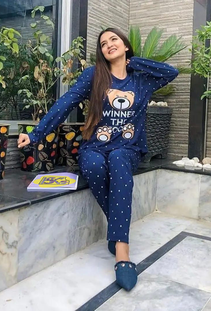 Blue Winn The Poo Printed Full Sleeves Dress