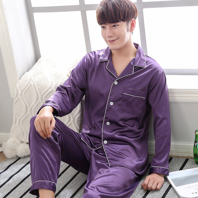 Purple Nighty Finely Stitched Silk Satin Pajama Set – Luxurious Nightwear for couple