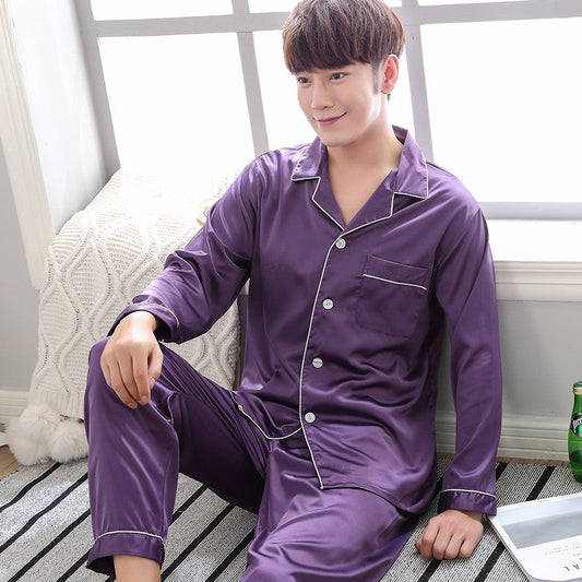 Purple Nighty Finely Stitched Silk Satin Pajama Set – Luxurious Nightwear for couple