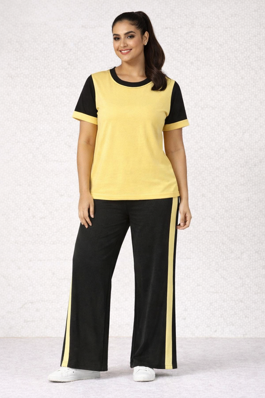 Yellow Sports Wear Gym and Track suit (Yellow and Black )