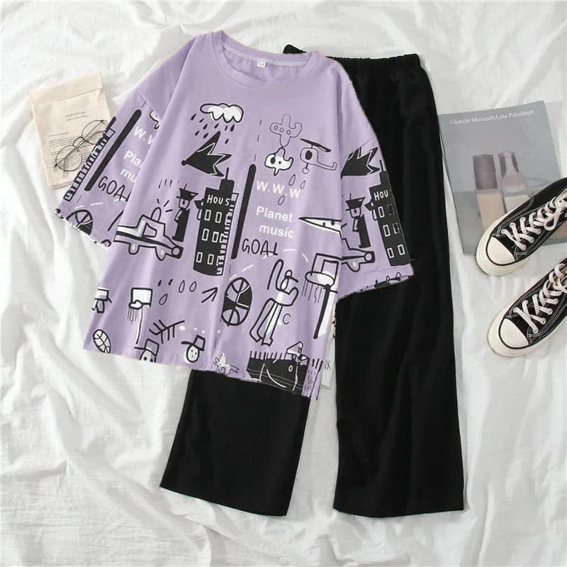 Planet Half Sleeves Suit