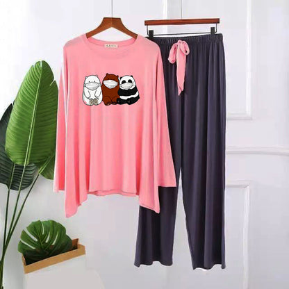Premium Panda Print Full Sleeves Pajama Set for Women