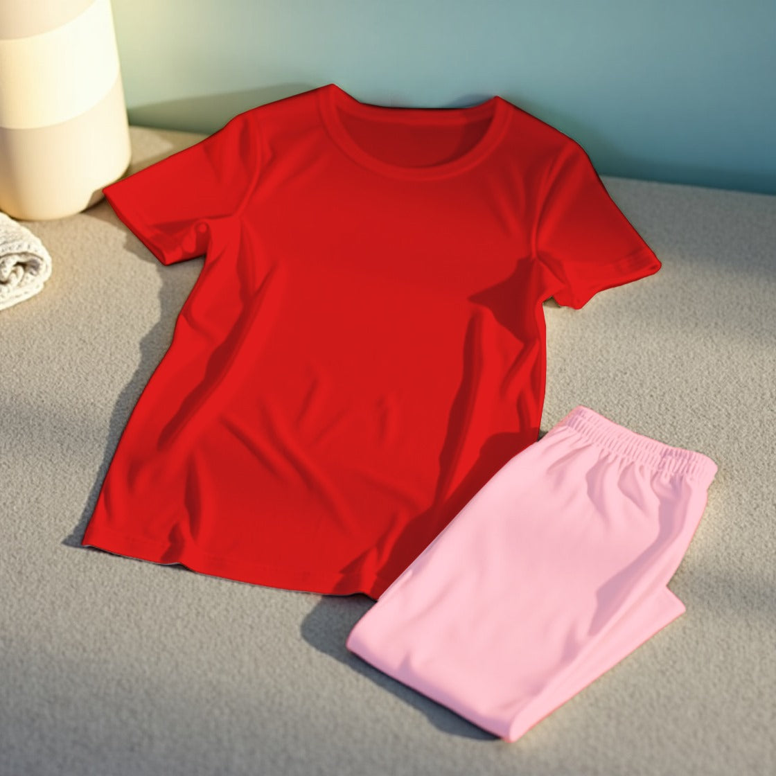 Plain Basic T-shirt With Multi Color Combination Pajamas