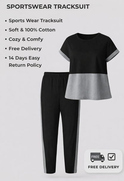 Grey Sports Wear Gym and Track suit (Grey and Black)