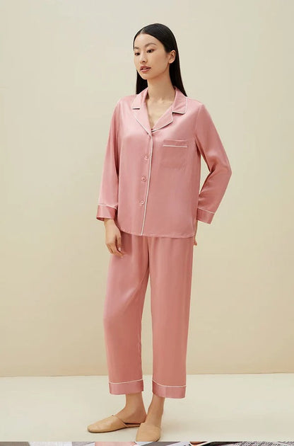 Baby Pink Nighty Finely Stitched Silk Satin Pajama Set – Luxurious Nightwear for couple